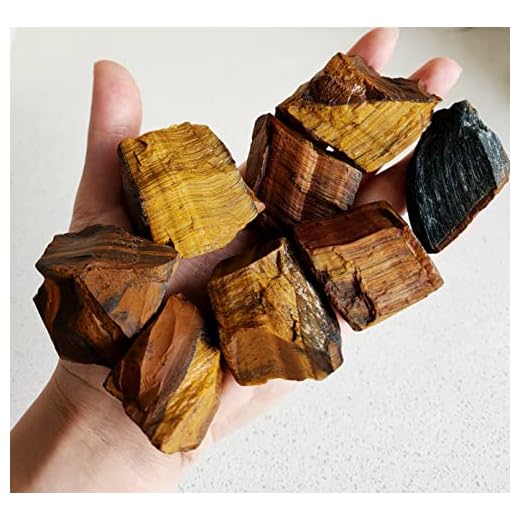 Luckeeper 2 lb Rough Crystals Bulk Raw Tiger Eye Healing Stones for Tumbling, Wire Wrapping, Wicca Reiki,Meditation