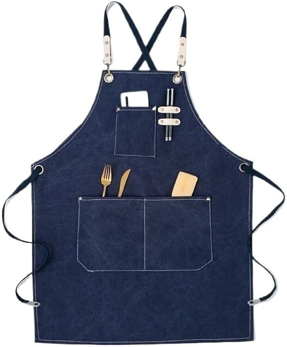 Canvas Kitchen Aprons For Woman Men Chef Work Apron Grill Restaurant Bar Shop Cafes Beauty Nails Studios Uniform