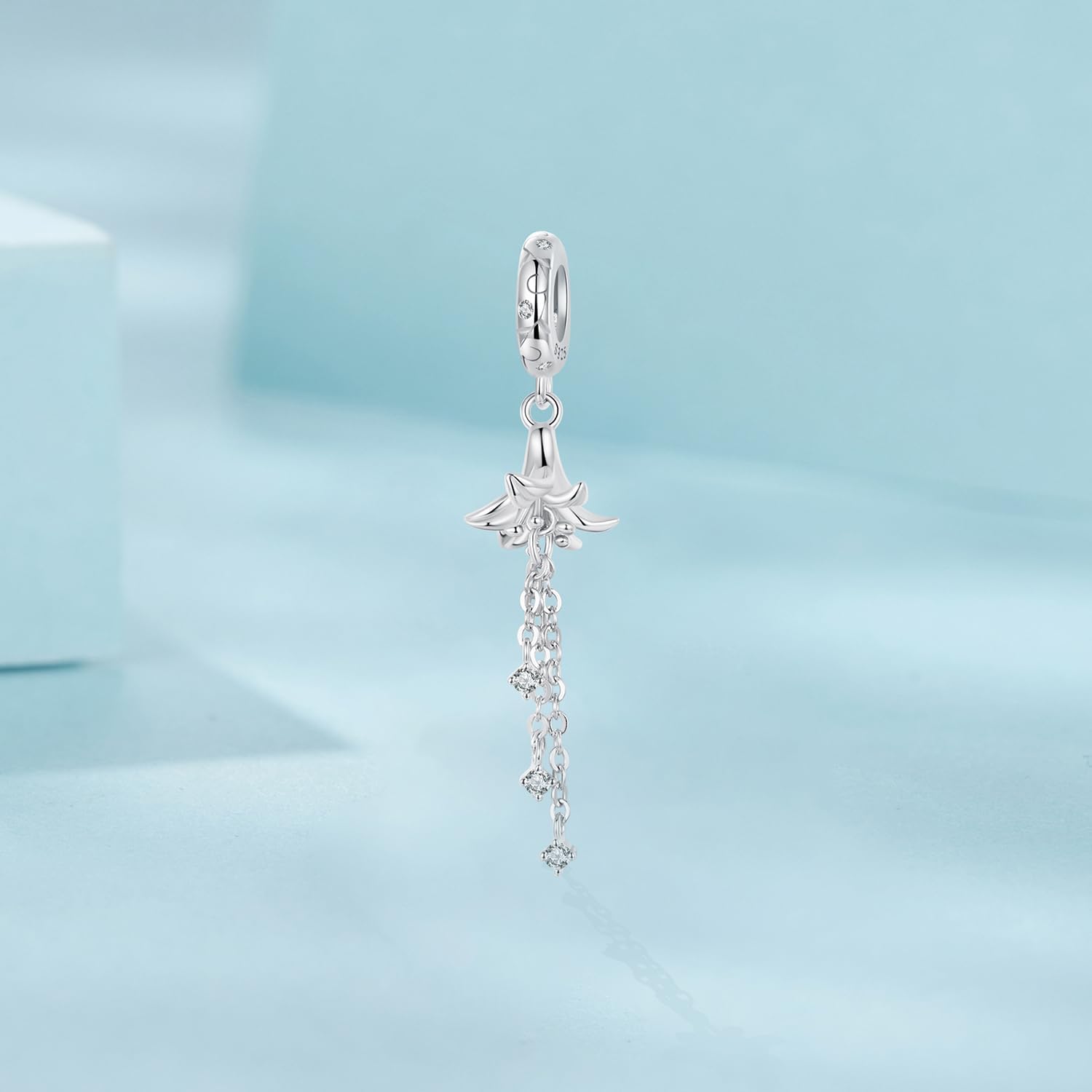 Lily Pendant Charm 925 Sterling Silver Charm Fits For Pandora Bracelet Necklace,SCC2827