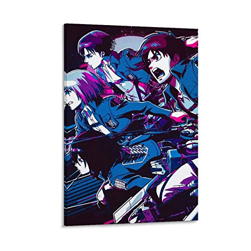Hxinyi Póster de Shingeki No Kyojin en lienzo y arte de pared,...