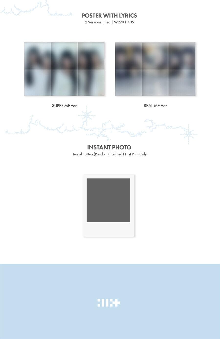 HYBE. Album K-POP ILLIT [SUPER REAL ME] 1er Mini Album (Version SUPER ME) Scellé - Blanc, Bleu, Rose - 150 * 30 mm (sans poster) - Musique/K-POP