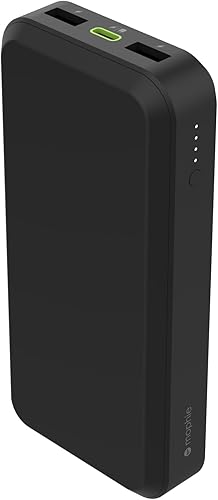 mophie powerstation prime20 - Banco de energía portátil ultracompacto con batería interna de 20,000 mAh, carga rápida USB-C PD de 18 W, carga