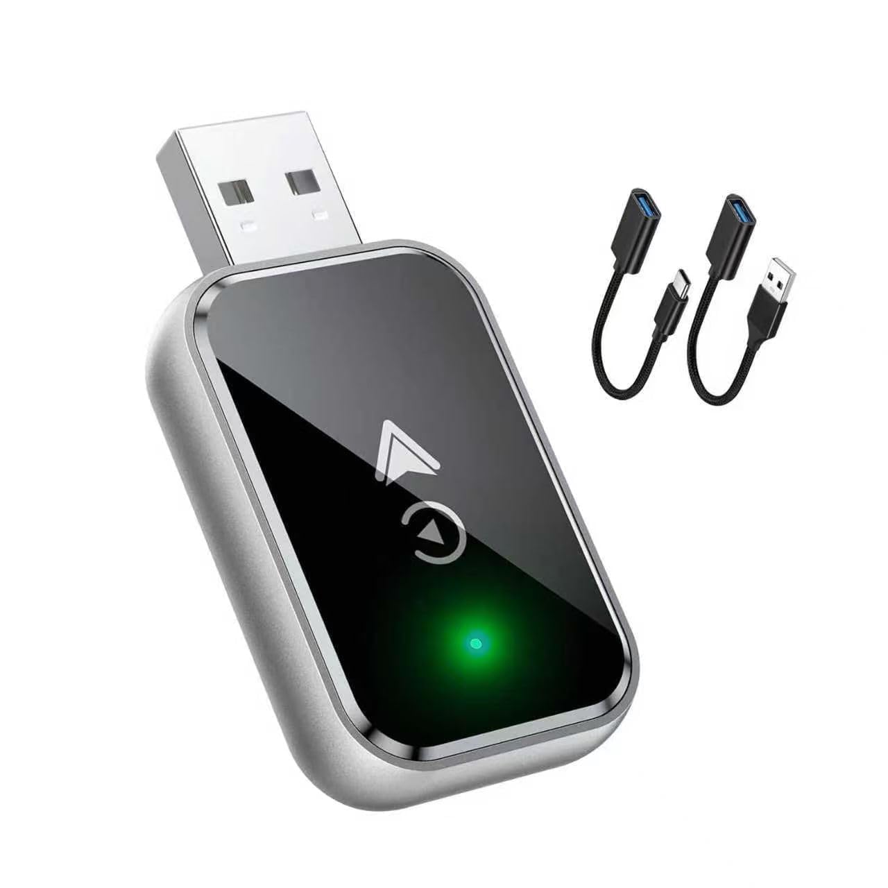 Wireless Carplay Adapter for Tata Nexon 2017-2023 2024 2025, Plug and Play Car Play Wireless Adapter, 2 in 1 CarPlay Accessories, Auto Reconnect,Normal-C-USB+Type-c Extension Cable