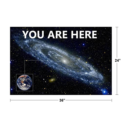 You Are Here Galaxy Retro Solar System Human Earth Location In Outer Space Universe Constellation Walls Hubble Prints Planets Cool Wall Decor Art Print Poster 36X24 #TOP3