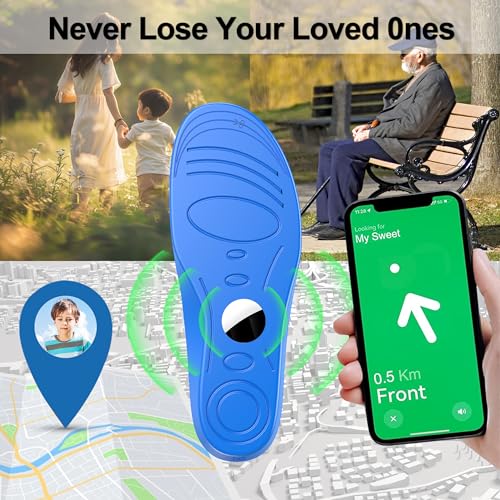 Image of RFUNGUANGO Airtag Shoe Insoles, Blue (Men 9.5‑11 /Women 11.5) | Airtag Hidden Insoles, Tracker Devise Case, Comfortable Insoles (10.8‑11.5 IN Trimmable Insoles)