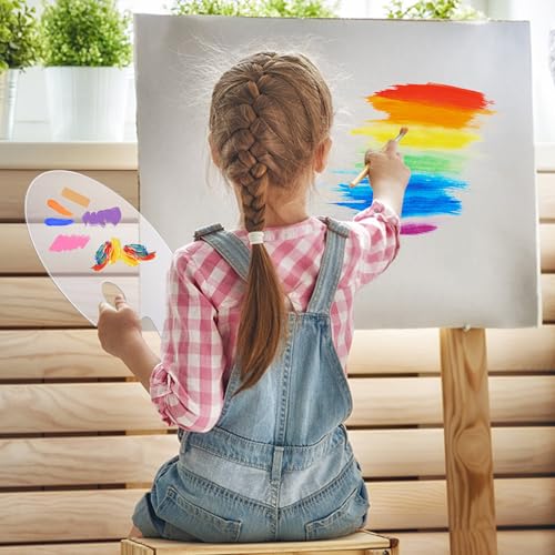 Szaboviktoria 2 Stück Klare Acryl Malpalette, Farbmischpalette, Mischen, Mischpalette, Mit Griffloch für DIY Kunst Malerei