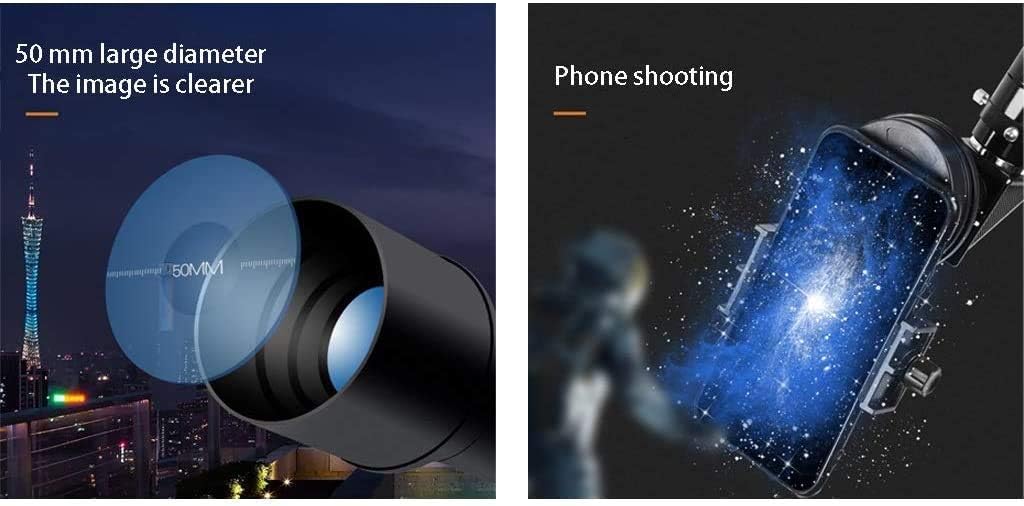 Telescope Ultra Hd, Monocular, 50mm Travel Astronomy, Portable Lightweight Refractor - Coated High-Definition Eyepiece for Beginners, and Adult
