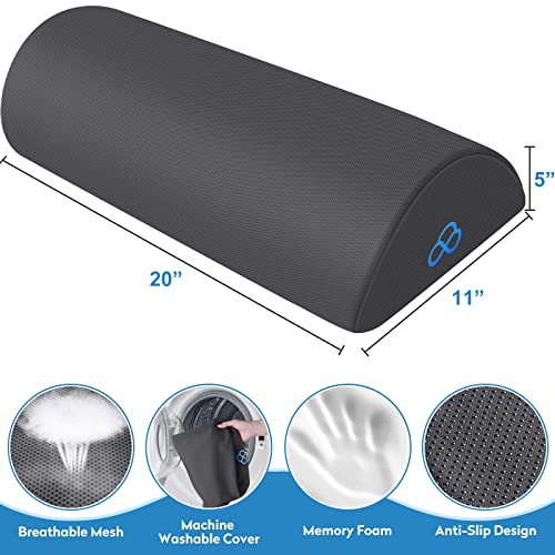 Image of StepLively Foot Rest Ergonomic Pillow for Under Desk at Work, Anti-Fatigue Footrest Support Pillow for Fatigue & Pain Relief, Comfortable for Office Chair, Car Seat & Gaming Chair - Grey, Large