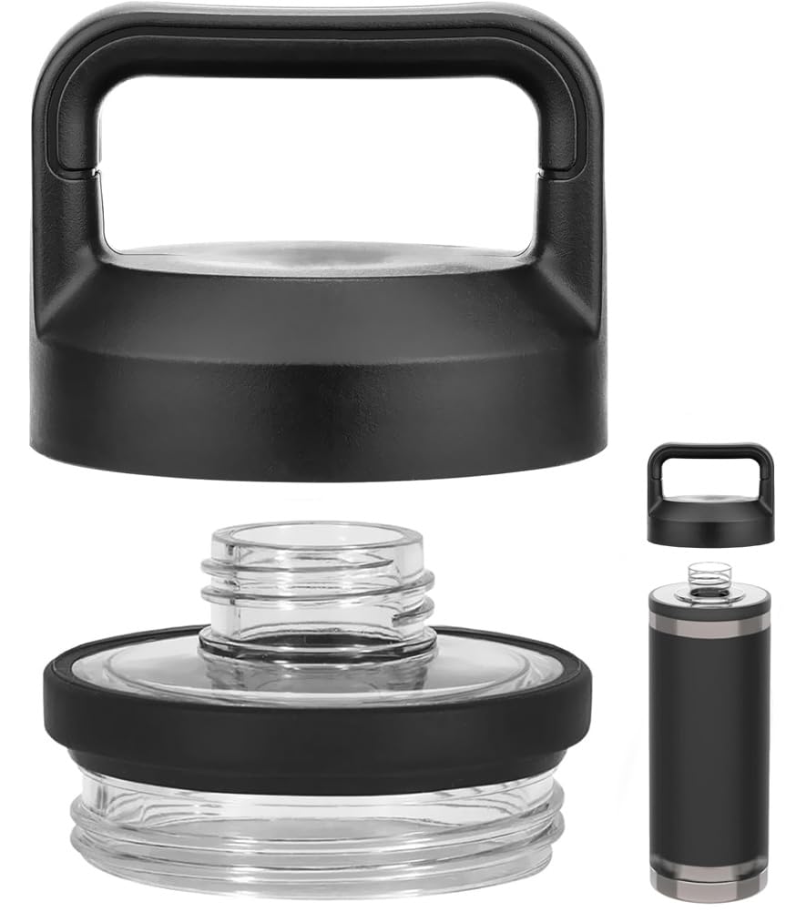 Replacement for YETI Rambler Bottle Chug Cap, Fits for YETI Rambler Bottle 18/26/ 36/46/ 64 OZ Bottles, Screw Top Lid Replacement Sports Water Bottle Accessorie