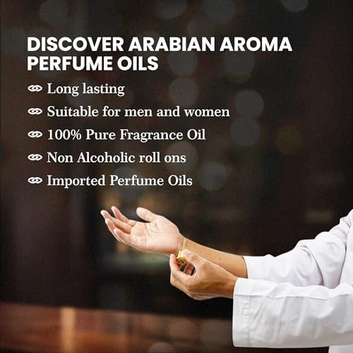 Image of Arabian Aroma Mukhallat Emirates Attar | Amber & Oudh Fragrance | Alcohol-Free, Long-Lasting | 100% Pure Ittar for Men Perfume | Chocolate Musk Attar (6ml)