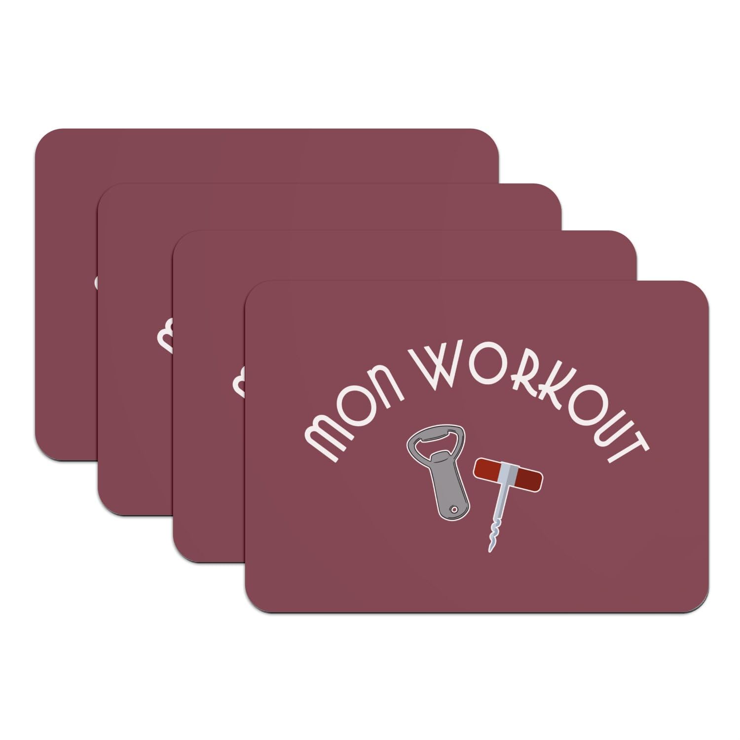 Sets de table antidérapants rouge caoutchouc fini les verres qui glissent humour vin
