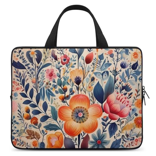 Sac ordinateur 15 pouces à bandoulière imprimé fleurs colorées au style mixte