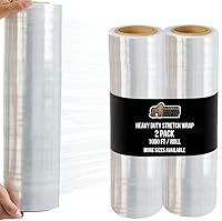 Vista 22 de GORILLA GRIP Film extensible 500% de plástico resistente, paquete de 2 rollos de envoltura retráctil de 1200 pies de 17 pulgadas, resistente a
