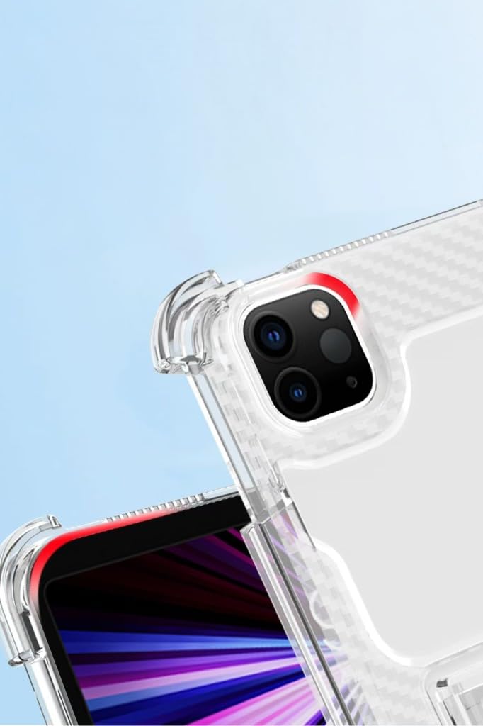 UnDePlus Apple iPad Mini 7 Mini 6 için Kılıf, Kalem Bölemli Standlı Darbelere Dayanıklı Şeffaf Kapak 2021-2024 Gökyüzü Mavisi