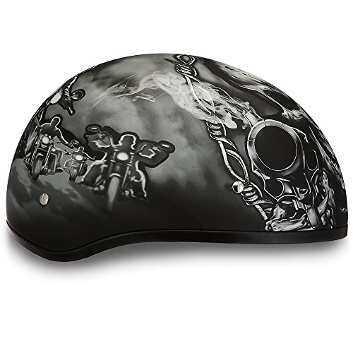 Daytona Helmets Half Skull Cap Motorcycle Helmet – Dot Approved [Guns] [M] #TOP5