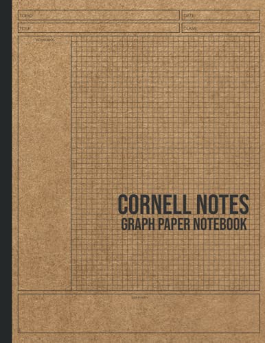 Cornell Notes Graph Paper Notebook: Cornell Style Note Taking Notebook for Students and Teachers | Graph Paper Quad Grid, Table of Contents and Numbered Pages for Taking Notes