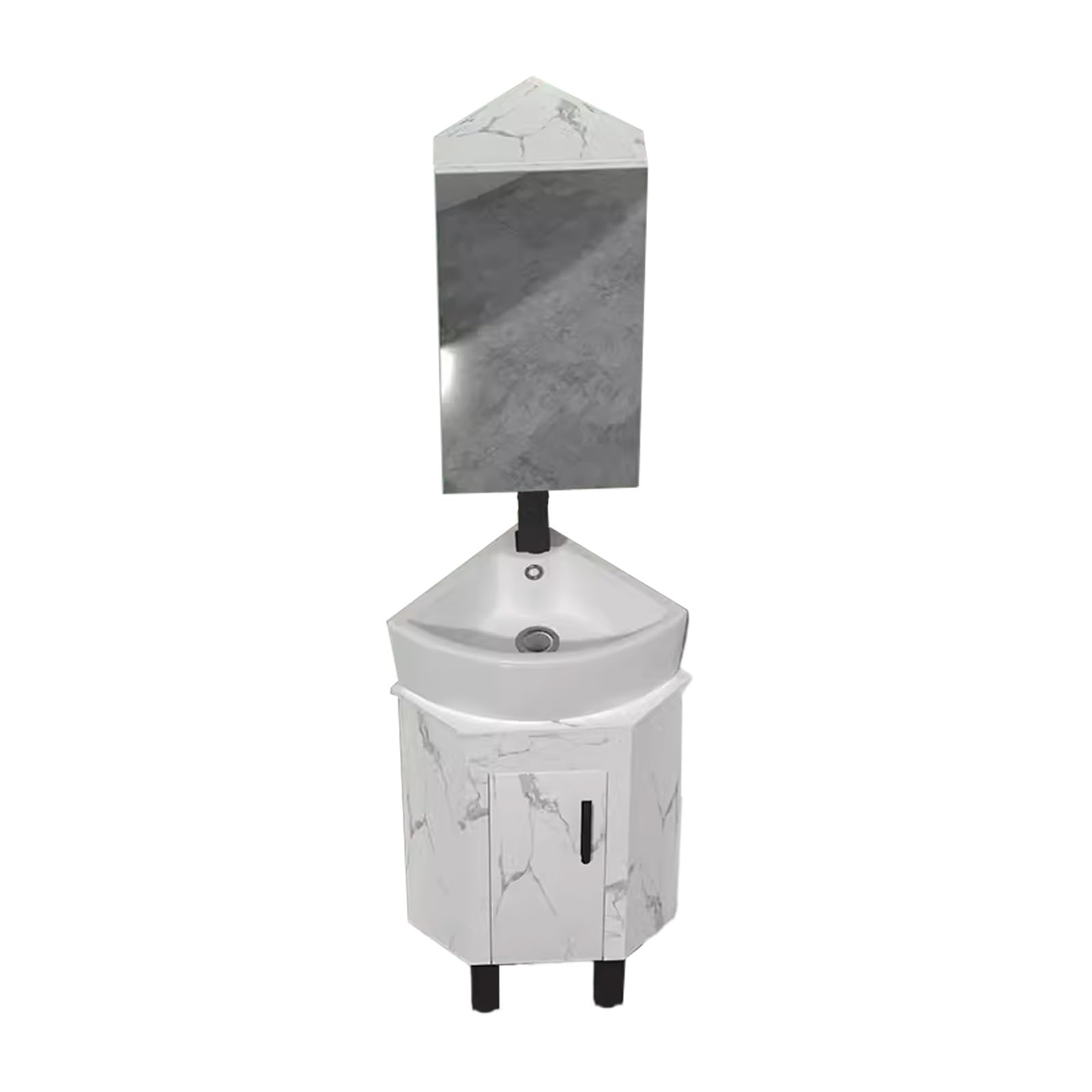 DFGHNBVC Corner Bathroom Cabinet With Sink And Mirror, Space-Saving Storage Solution For Small Bathrooms,34Cm