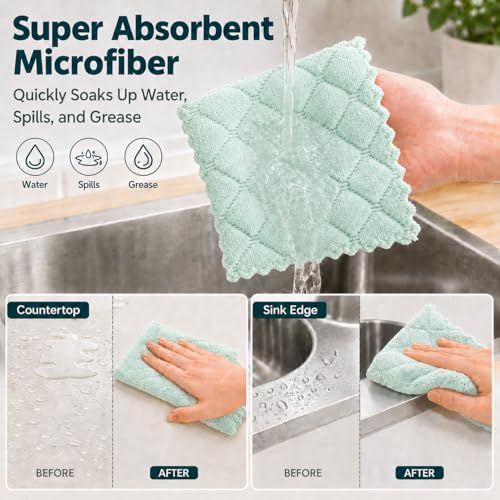 kimteny 12 Pack Dish Cloths for Washing Dishes