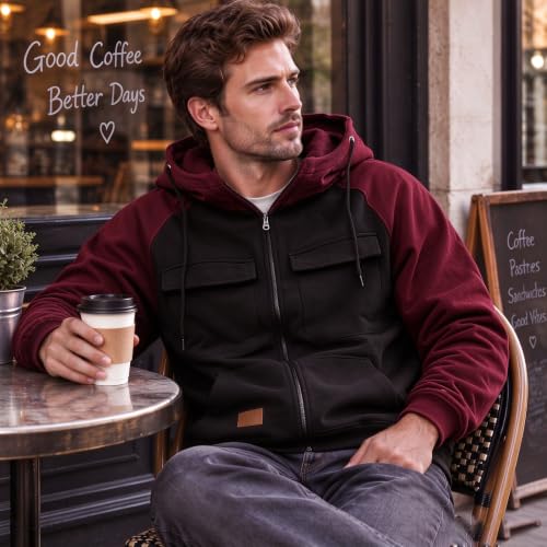 Kubsid Zipper Hoodies for Men Spring Fall Vintage Tactical Hoodie Casual Long Sleeve Cargo Sweatsuit Winter Zip Up Jacket - Image 4