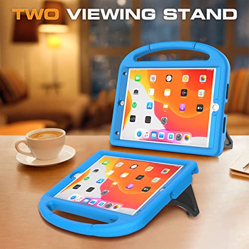 Image of Kids Case for iPad 9th /8th /7th Generation, iPad 10.2 Kids Case with Built-in Screen Protector, Durable Shockproof Handle Stand Protective Cover for iPad 10.2 Inch 2021 /2020 /2019, Blue
