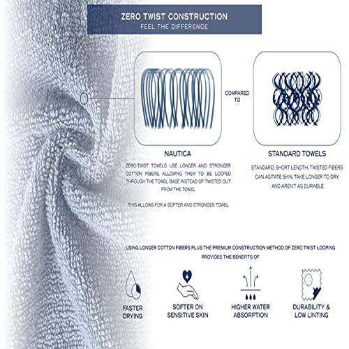 Nautica - 8Pc Bath Towels Set, Highly Absorbent & Quick Dry Towel, Stylish Bathroom Decor & Dorm Room Essentials (Oasis Beige, 8 Piece) #TOP3
