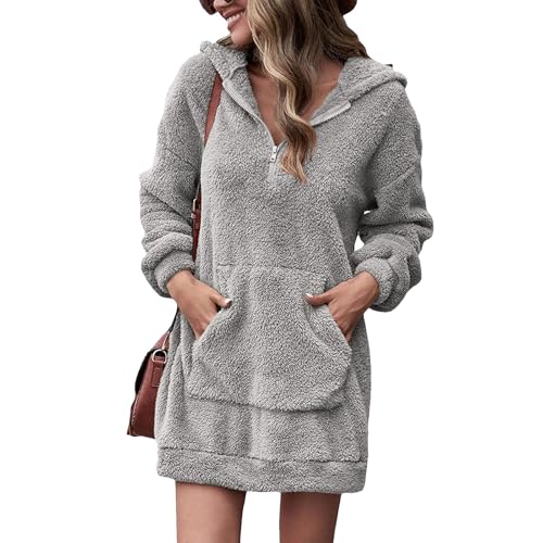 YOSUWOAI Kapuzenpullover Damen Winter Teddy...