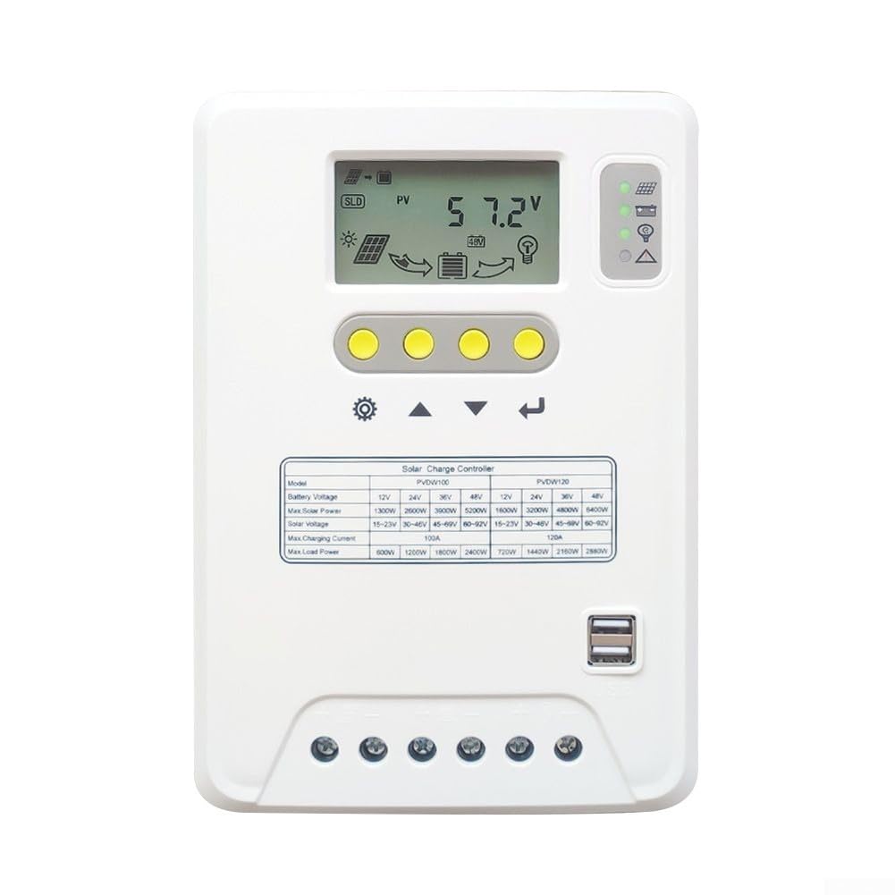 Chargeur solaire 100 A - Boîtier en métal - Protection contre les