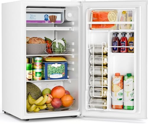 Image of COWSAR 3.2 Cu.Ft Mini Fridge with Freezer, Freestanding Compact Refrigerator with Reversible Door & 7-Speed Thermostat, Small Fridge for Office, Apartment, Gameroom (WHITE)