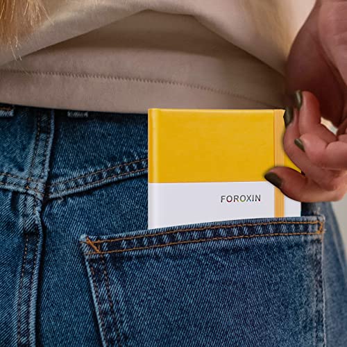 Carnet de poche ligné jaune Lot de 2 petits calepins A6 couverture rigide