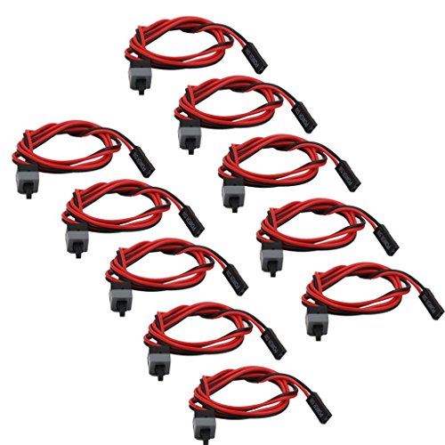 Image of TAAPSEE Power Switch Desktop PC ATX Computer Motherboard Cable - On /Off /Reset Button (10 Pack)