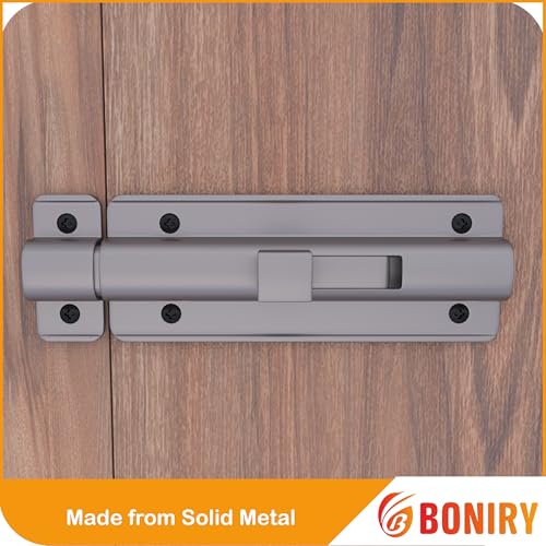 Image of Boniry Premium Heavy Duty Door Latch | Door Stopper Lock | Main Door High Security and Home and Office Doors for Wooden and PVC Door Latch (2, Satin Black)