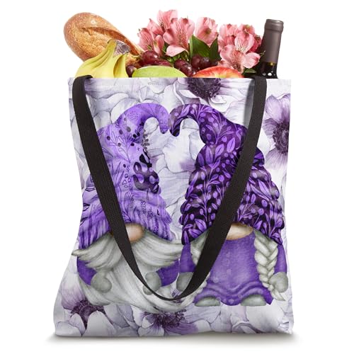 Bolsa Tote Estética Floral con Anémonas Lavanda miniatura 4