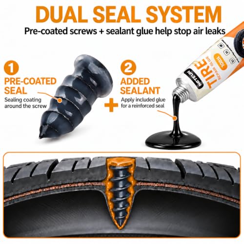 MetFun Quick Fix Screw-in Tire Plug Kit