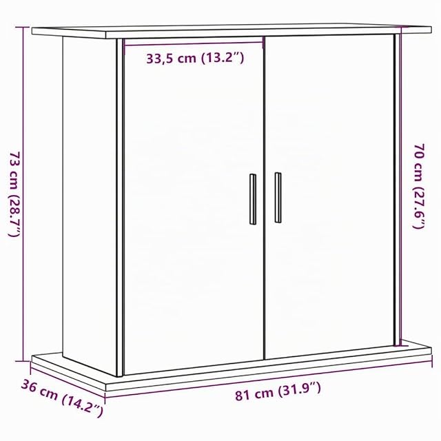 Foto 3 de 8 de vidaXL Soporte para Acuario Madera ingeniería Envejecida 81x36x73 cm