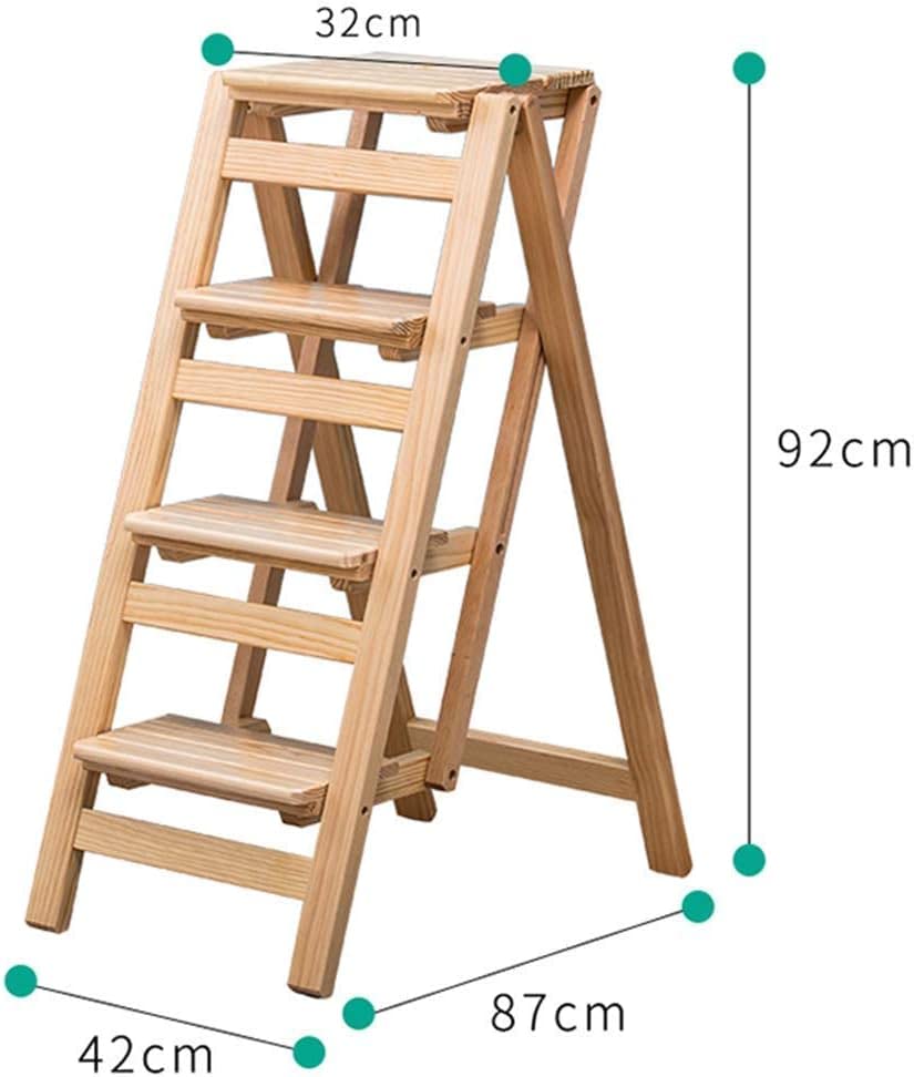 Tabouret escabeau pliable en bois 4 marches multifonction pour cuisine - 3