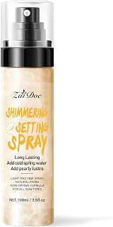 Shimmering Makeup Setting Spray - Fine Mist Hydrating Face Spray, Natural Finish, Long-Lasting Wear, 3.5oz, Yellow