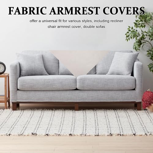 Funda para reposabrazos de sofá elástica caqui, protector de brazos para sillón de 70x70 cm 6