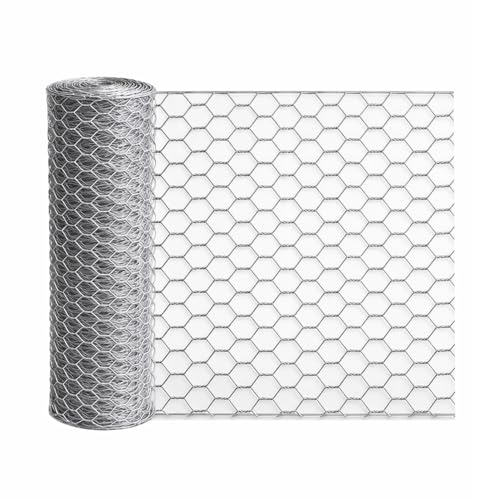 Vensovo Galvanized Chicken Wire Roll 13.7' x 157' - 0.8' Hexagonal Chicken Wire Mesh for Garden Fence, Rabbit Fence, Chicken Coop, Floral Arrangements & DIY Crafts