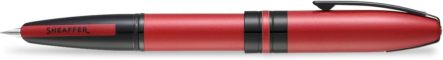 Sheaffer Icon Metallic Red with Gloss Black PVD Appts. Fountain Pen - Med Nib E0911153