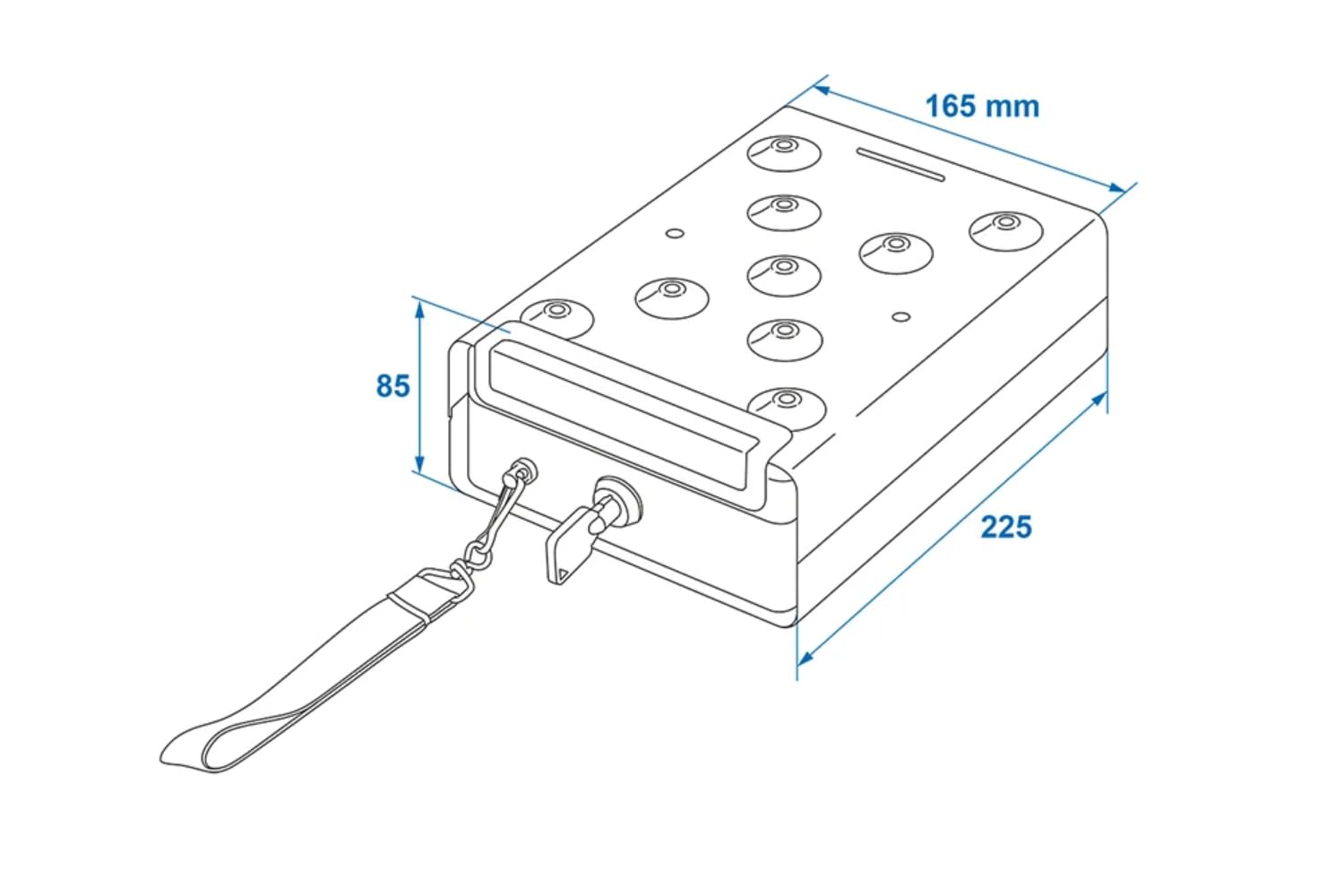 ProPlus Coffre-Fort en Acier 22,5 x 16,5 x 8,5 cm – pour Maison, Caravane et Camping-Car – Support Coulissant Inclus – Noir | Boîtier en acier robuste avec fixation par vis pour sécuriser clés, argent et papiers en camping-car, voiture ou bureau.