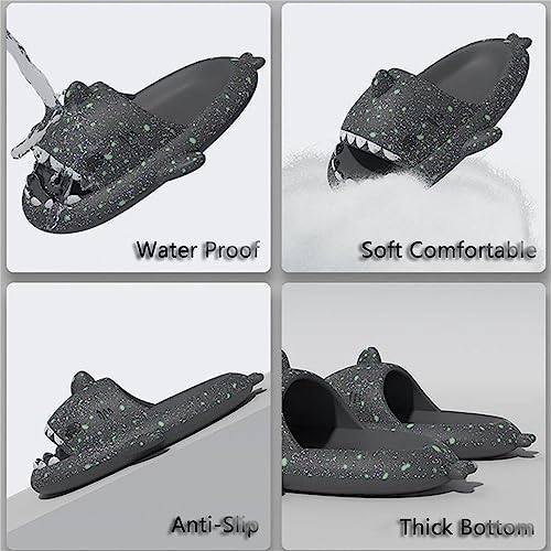 Zureto Galaxy Shark Slides, 3D Shark Slides Glow in the Dark, Thick Sole Anti-slip Open Toe Shark Slippers Sandals3