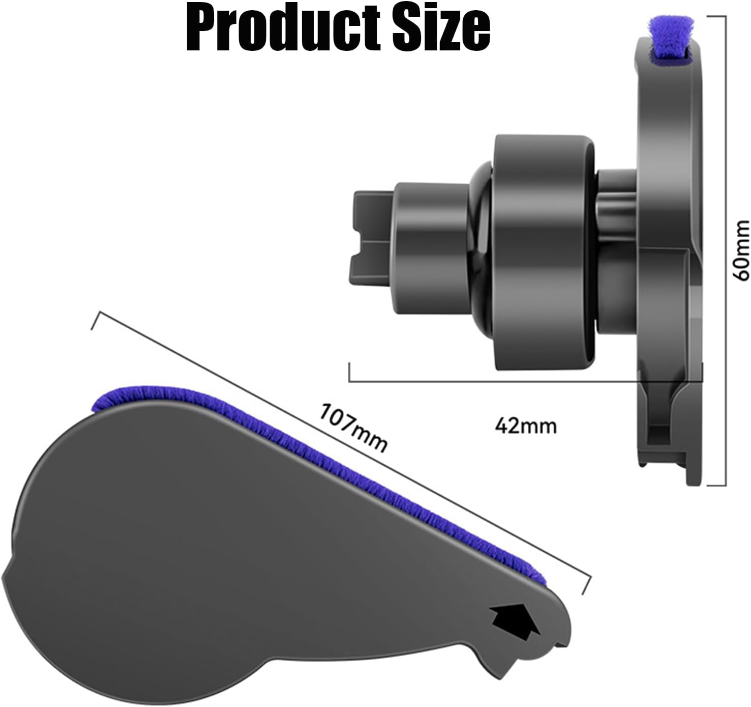 Roller Brush Bar End Cap Cover + 3Pcs Soft Plush Strips for Dyson V6 V7 V8 V10 Replacement Parts