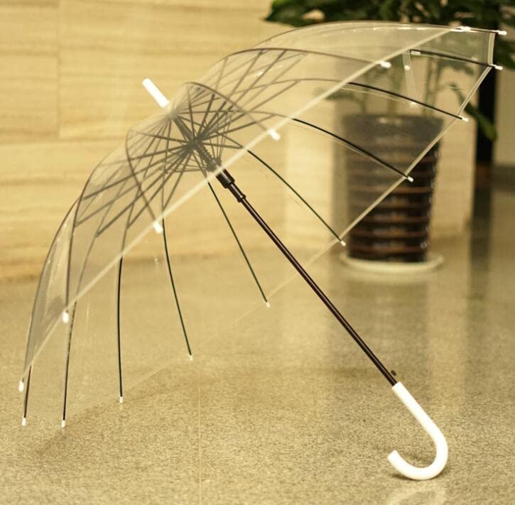 Image of Transparent With Long And Foldable Umbrella For Ourdoor Uses Like Camping,Heeking And Heavy Rain | big size windproof umbrella (Pack Of 1).