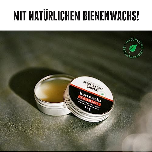Foto von Bartwachs (20g) · BROOKLYN SOAP COMPANY · Beard Balm für Bartstyling von 3-Tage-Bart bis Vollbart · starker Halt, leichter Glanz