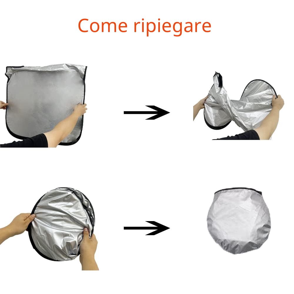 Parasole per Parabrezza Anteriore Auto Protezione Parabrezza Protettore Contro i Raggi UV Visiera Parasole Interna Pieghevole Adatta per La Maggior Parte dei Veicoli (Argento-140 * 70)