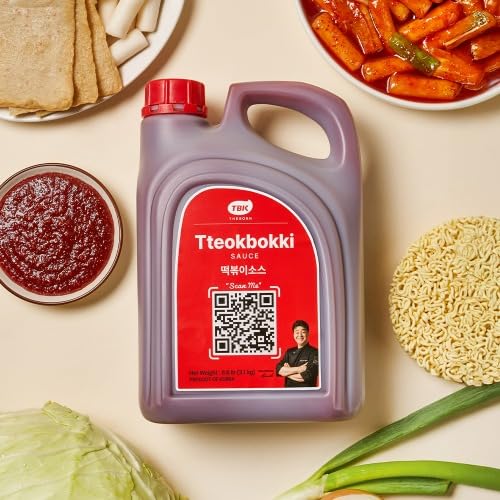 TBK THEBORN Tteokbokki Sauce, Sweet and Spicy Gochujang for Korean Rice Cakes, Noodles, Street Food, and Easy Home Cooking, Bulk Size, 7.1 lb (3.2 kg)