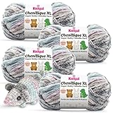 Chenillique XL Plush Chenille Yarn – 4-Pack (352 Yards / 400 g) – Variegated Super Bulky Yarn for Plushies, Blankets, Amigurumi & Accessories - Orchid Mist