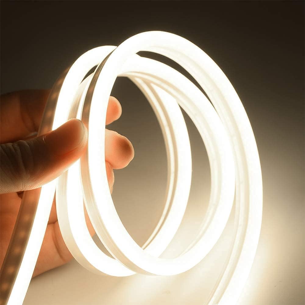 GreyWings LED Strip Light, Warm White (Yellow) DC 12V Silicone Neon Flex Rope Light with Adapter Included Decorative LED Strip 4 Meter,-image-47