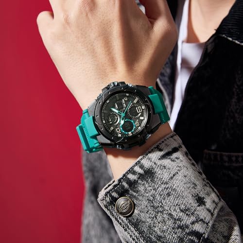 Image of V2A Styrke 5110 Analog Digital Watch for Men | Hybrid Multi Display Dial | Alarm Stopwatch Day Date 12 /24 Hr | TPU Strap | 30M Water Resistant