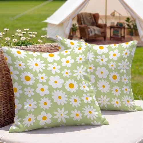 Housse de coussin 60x60 extérieure déperlante haut de gamme marguerite - 2